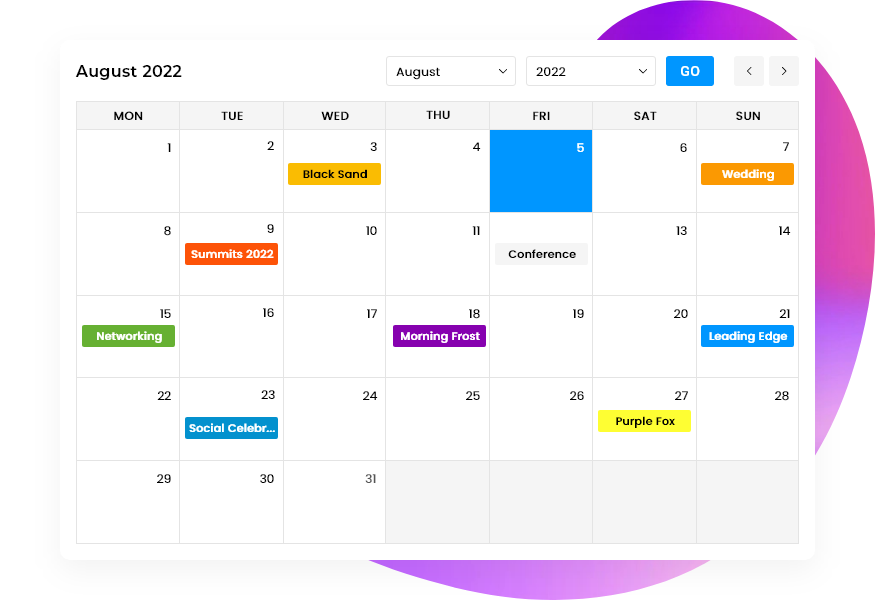 Calendar View Calendar View